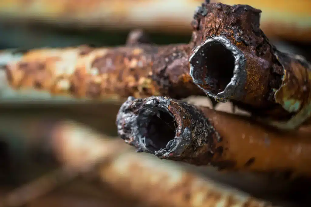 Soft water causes corrosion in pipes